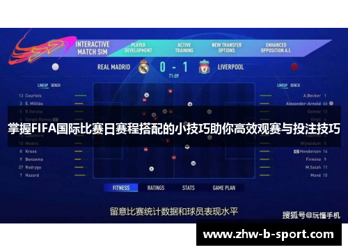 掌握FIFA国际比赛日赛程搭配的小技巧助你高效观赛与投注技巧
